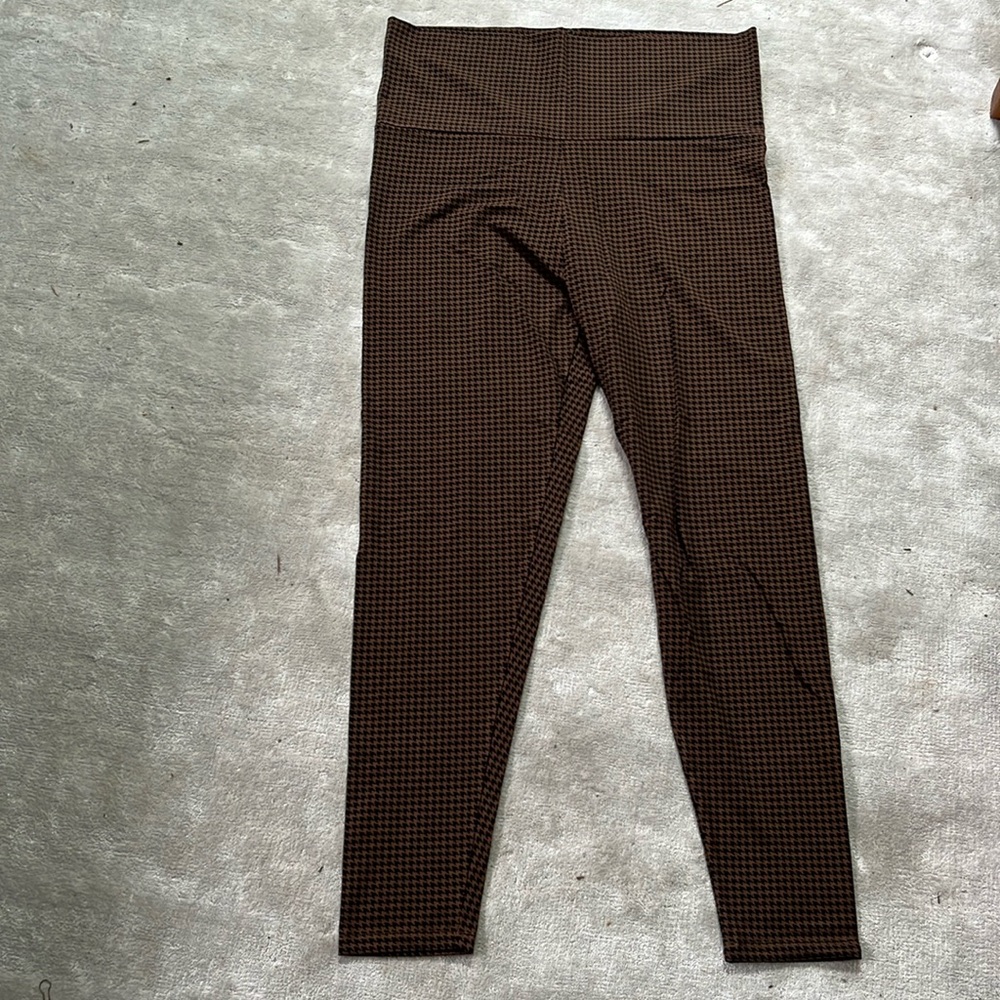 NWT Hatch Chestnut Houndstooth Legging, L